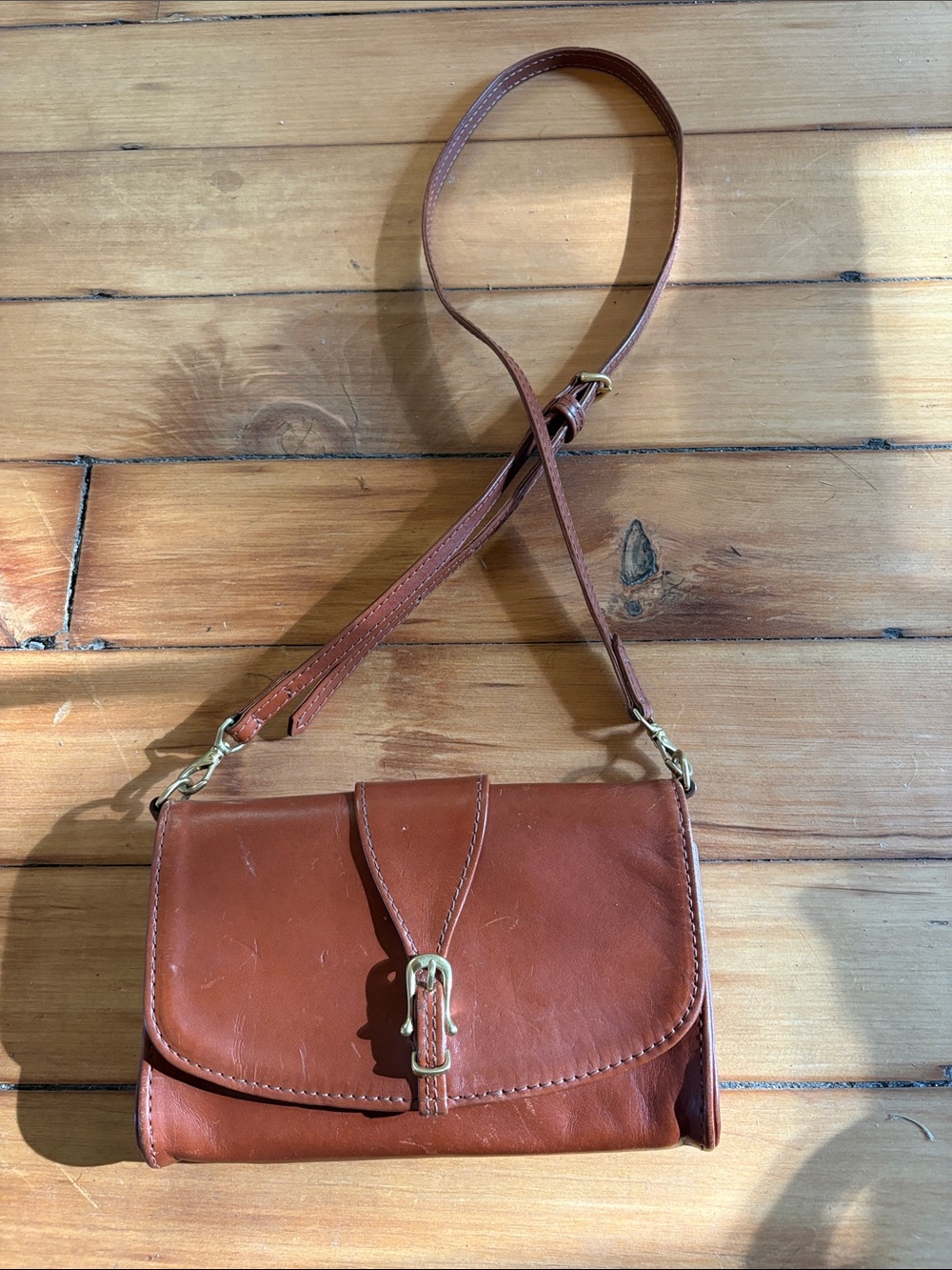 FOUNT Pennington Wallet on Strap - Cognac